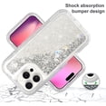 thumbnail image 5 of Case for iPhone 16 Pro Max,Military Grade 3 in 1 Hybrid Glitter Liquid Quicksand Moving Stars Sparkle Flowing Shockproof Protective Phone Case for iPhone 16 Pro Max,6.9 inch 2024 (Silver), 5 of 10