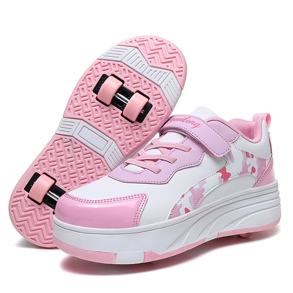 Yiomxhi Kids Roller Shoes, Boys Girls Sneakers with Wheels, Become Sport Sneaker for Christmas Birthday Children Gift, Adjustable Roller Skates Suitable for Outdoor School