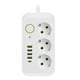 thumbnail image 1 of White 2M EU Plug Multi-Standard Socket Extension Cord Power Strip EU plug Socket, 1 of 5