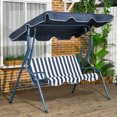 thumbnail image 2 of Outsunny 3-Seat Patio Swing, Outdoor Swing with Adjustable Canopy, 2 of 10