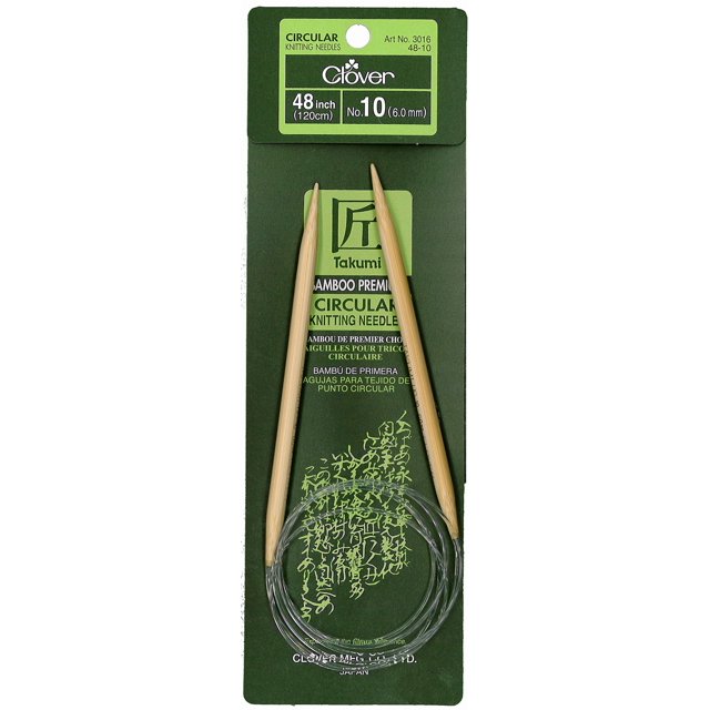 Agujas de tejer Clover Takumi Bamboo Circular 120 cm Tamaño 10