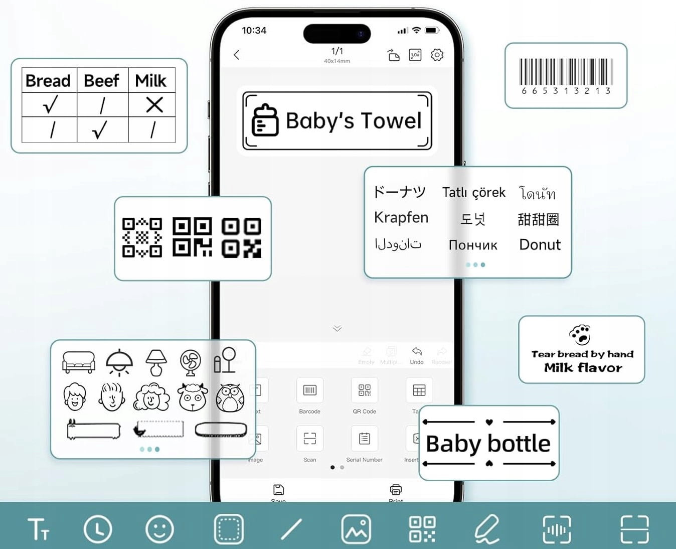 Price Tag Printer Supermarket Price Tag Handheld Printer