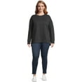 thumbnail image 2 of Terra & Sky Women's Plus High-Low French Terrycloth Sweatshirt, 2 of 5