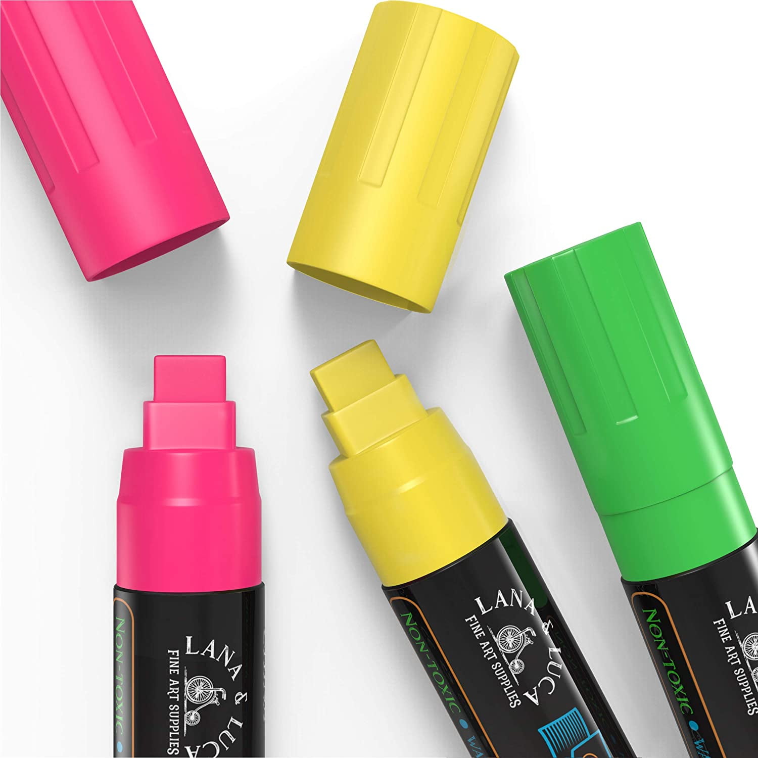 LANA & LUCA Jumbo Bright Multicolor Liquid Chalk Markers for