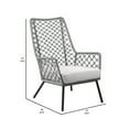 thumbnail image 5 of Indoor Outdoor Lounge Chair with Intricate Woven Lattice Back, Gray - Saltoro Sherpi, 5 of 5
