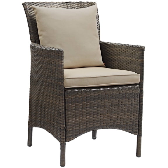 Modway Conduit Outdoor Patio Wicker Rattan Dining Armchair, Multiple Colors