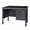 Neo Walnut / Grey, variant on Romig Mesa Steel Single Pedestal Teacher's Office Desk with Center Drawer 48" x 30" - Medium Oak