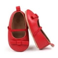 thumbnail image 3 of Biezeib Baby Girl PU Leather Flats Infant Bow Walker Crib Shoes for Party, Festival, Baby Shower, 3 of 6