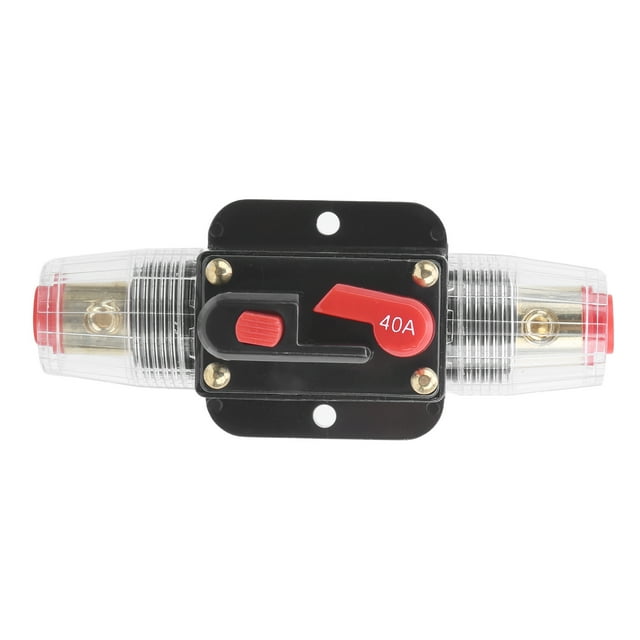 Interruptor de disyuntor de corriente de reinicio automático, amperios de audio, protección contra sobrecarga, portafusibles con reinicio manual para coche, barco marino, estéreo, 40A Jadeshay A