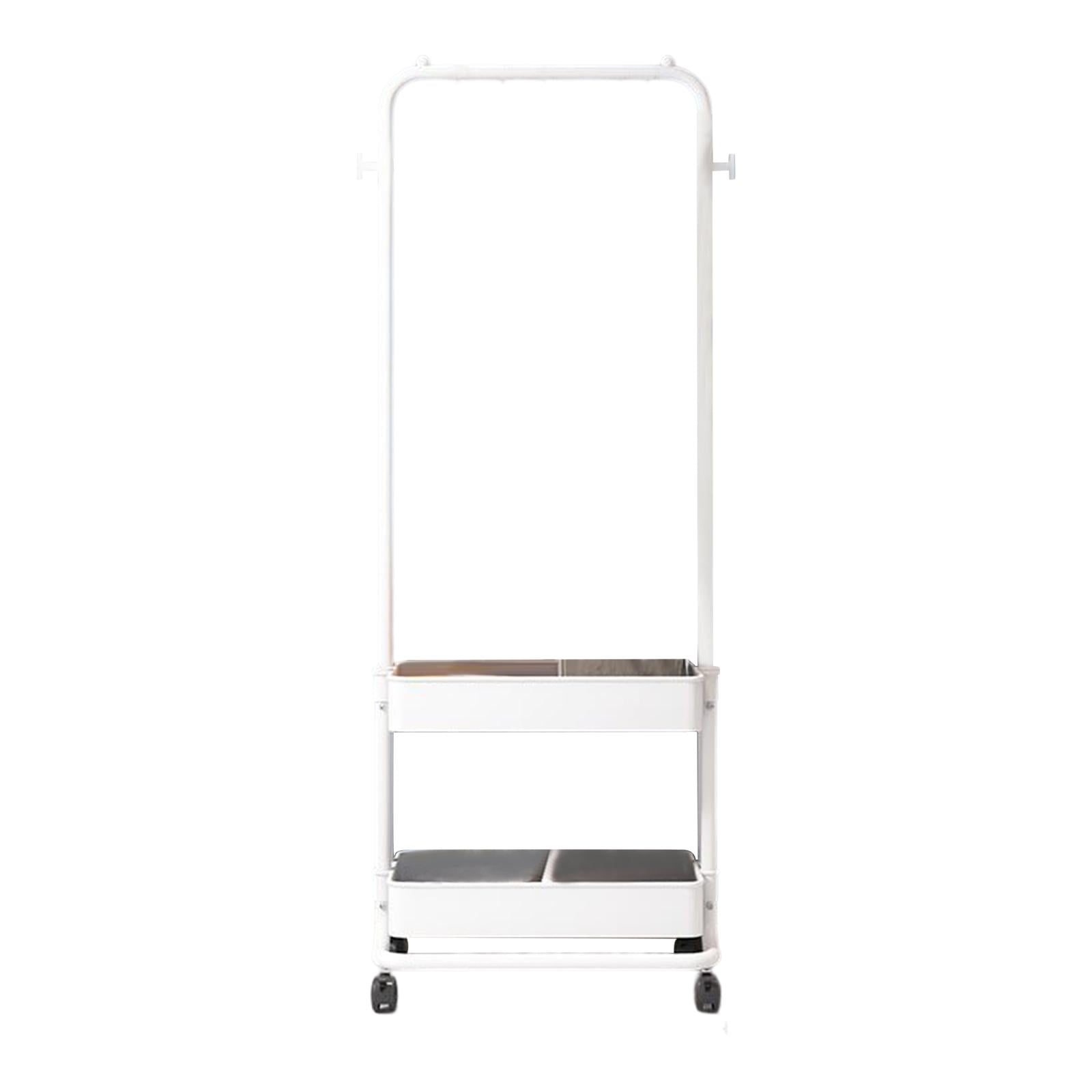 Clothes Rack with Wheels, Clothes Drying Rack Laundry Cart with Hanging