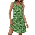 thumbnail image 2 of Weiqiqre Casual Summer Dresses for Women Casual Trendy Floral Print V Neck Sleeveless Tank Dress Loose Beach Vacation Mini Vest Dress, 2 of 7