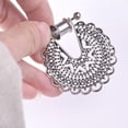 thumbnail image 2 of Bohemia ahueca hacia fuera de filigrana tribu de material acero inoxidable cuelga para los oídos 6 mm-12 mm Plata Antigua 12mm, 2 of 9
