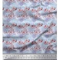 thumbnail image 1 of Soimoi Toile de Canard de Coton Feuilles & Fleurs Roses Imprimés par Yard 56 Pouces de Large, 1 of 3