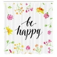 thumbnail image 3 of Ambesonne Saying Shower Curtain, Be Happy Wildflowers, 69"Wx75"L, Multicolor, 3 of 4