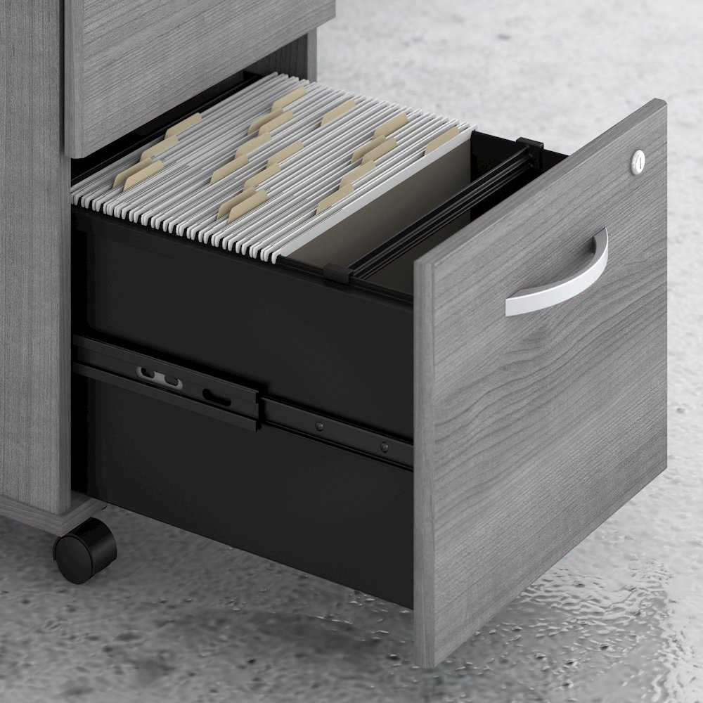 Studio C 3 Drawer Mobile File Cabinet in Platinum Gray - Engineered Wood