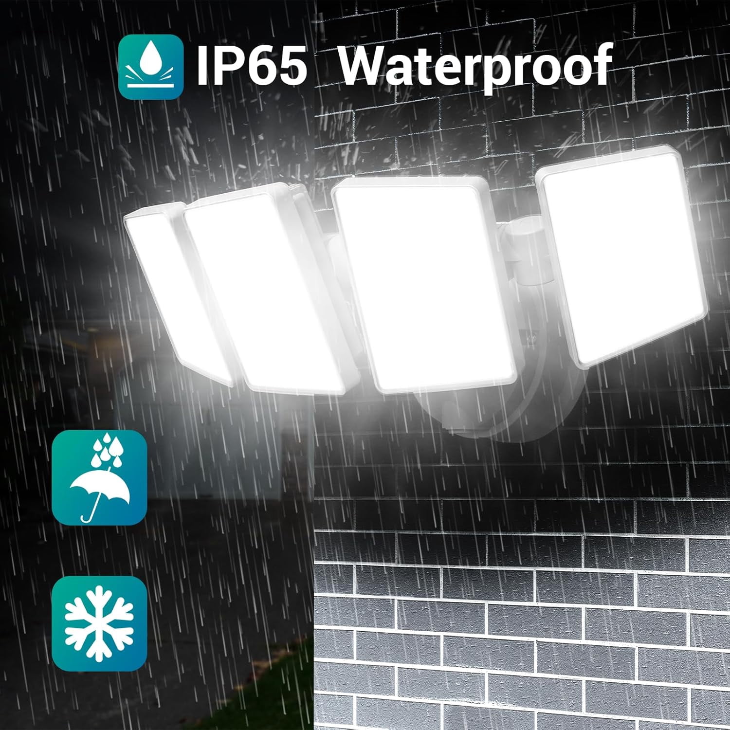 USTELLAR 100W Motion Sensor Light Outdoor with IR Remote Control, 10000LM Super Bright LED Flood Light Outdoor Security Light, 5000K White Motion Sensor Light For Yard Eave 1 Pack