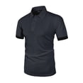 thumbnail image 4 of LTTVQM Mens Polo Shirts Short Sleeve 2026 Summer Casual Golf Shirts Collared Textured Slim Fit Button Men's Polo T Shirts Dark Gray 3XL, 4 of 5