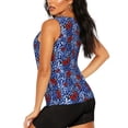 thumbnail image 3 of Xecao Abstract Colorful Butterflies print women's scoop neck, loose-fit workout tank tops for the gym., 3 of 9