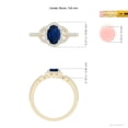 thumbnail image 4 of ANGARA Natural Vintage Style Oval Blue Sapphire Halo Ring in 14K Yellow Gold for Women (Size-7x5mm) | September Birthstone, Birthday, Anniversary, Jewelry Gift for Women | Natural Blue Sapphire Ring, 4 of 8