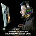 thumbnail image 4 of Rirool Gaming Headset with 7.1 Surround Sound, Wired Over-Ear Headphones for PS4 Xbox One PC, Noise Cancelling Mic, RGB LED Lights, 50mm Drivers, 4 of 7