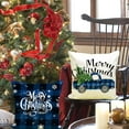 thumbnail image 3 of Christmas Pillow Covers Blue 16x16 Decorative Outdoor Farmhouse Merry Christmas Buffalo Plaid Truck Gnomes Christmas Pillow Shams Cases Slipcovers Set of 4 for Couch Sofa, 3 of 5