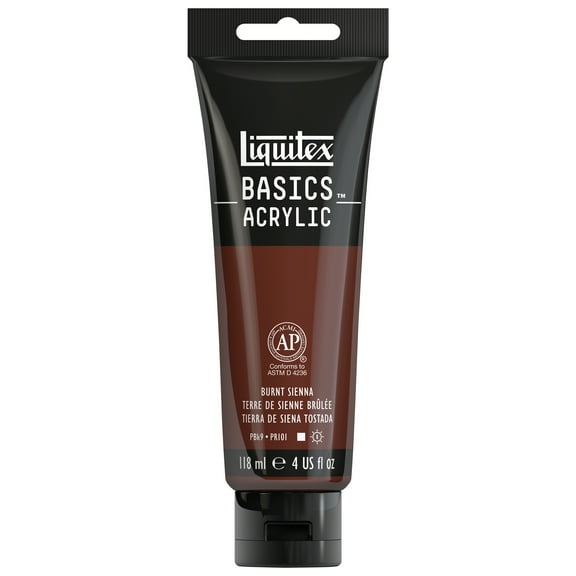 Liquitex BASICS Acrylic Color, 4 oz. Tube, Burnt Sienna