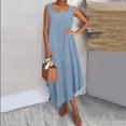 thumbnail image 4 of Xunlbb Summer Maxi Dress for Women Women Summer Solid Color Round Neck Sleeveless Cotton Casual Maxi Cotton And Dress Gift for Her Size S-5XL, 4 of 4