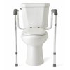 Medline Toilet Safety Rails, Adjustable Folding Toilet Frame for Elderly and Disabled, 250 lb Weight Capacity