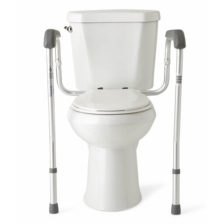 Medline Toilet Safety Rails, Adjustable Folding Toilet Frame for Elderly and Disabled, 250 lb Weight Capacity