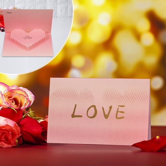 Openpig Valentine's Day Card Gift, Anniversary Pop Up Card, Handmade 3D Greeting Cards with Envelope, for Wife Couple Wedding Anniversary Engagement