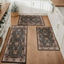 Farmhouse Kitchen Rugs Set 3 Piece, Boho Kitchen Mats for Floor, Non-Slip Kitchen Rug Waterproof Mats for Kitchen, Runner Rugs for Hallway Laundry Holiday Sink Decor