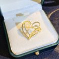 thumbnail image 3 of Grofry Double Heart Brooch Elegant Rust-proof Alloy Pin for Women Versatile Wedding Corsage Accessory, 3 of 7