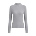 thumbnail image 6 of Sevevn Women's Fall Fashion Sweaters Mock Neck Long Sleeve Tops Ribbed Slim Knit Pullover Shirts Versatile Winter Outfits for Work Office Shopping Walking Leisure, 6 of 6