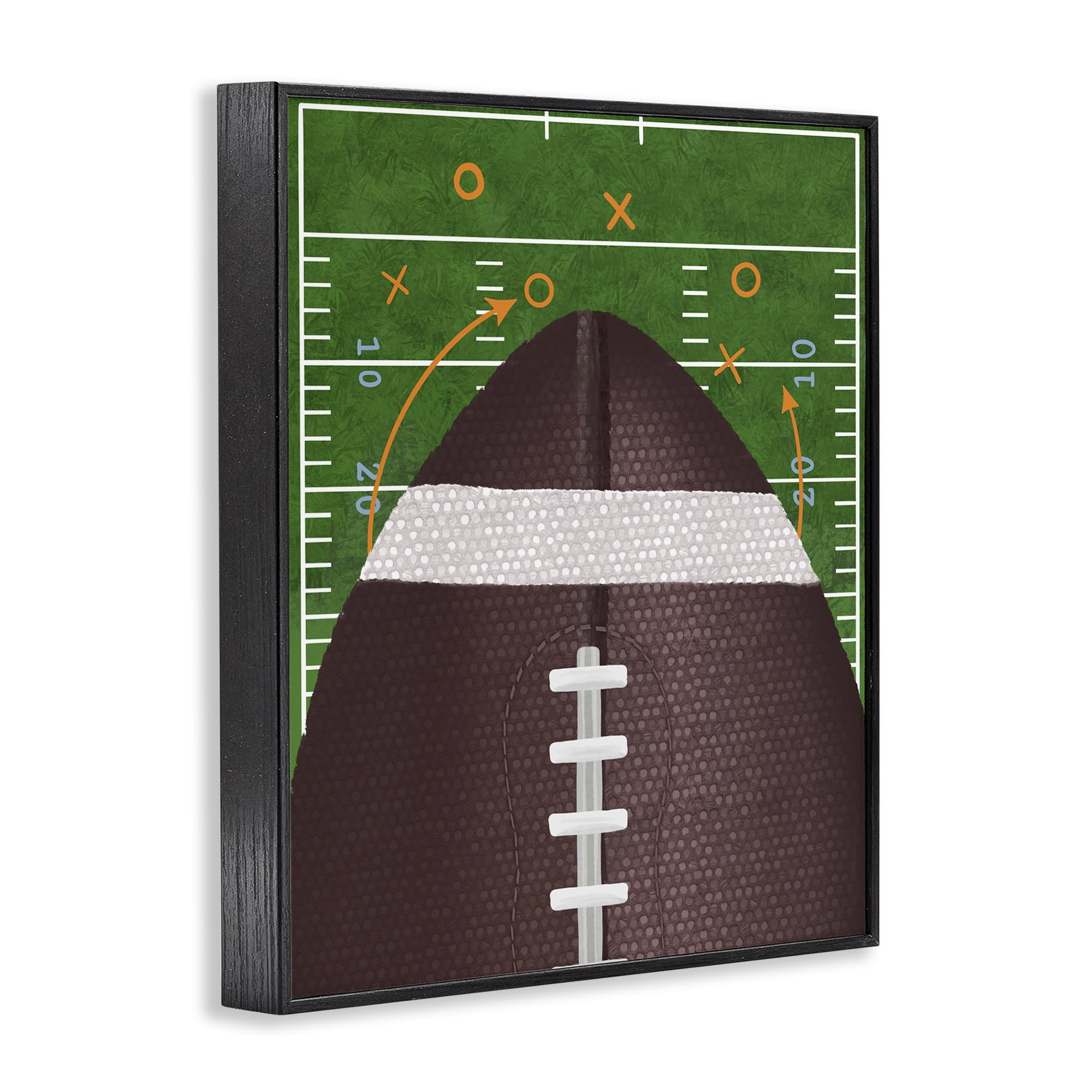 Stupell Industries Football Field Tactics Black Framed Giclee Art, design by Jennifer Stith