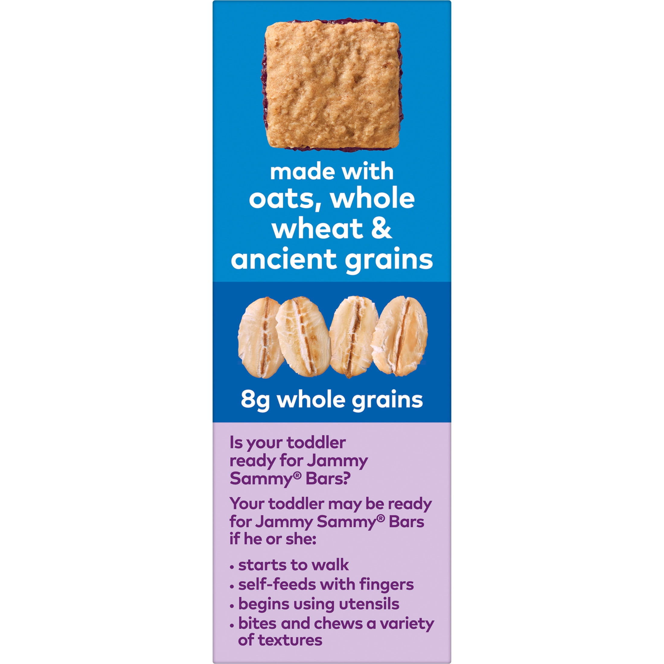(12 pack) Plum Organics® Jammy Sammy® Snack Size Sandwich Bar Blueberry + Oatmeal 5-Count Box/1.02oz Bars