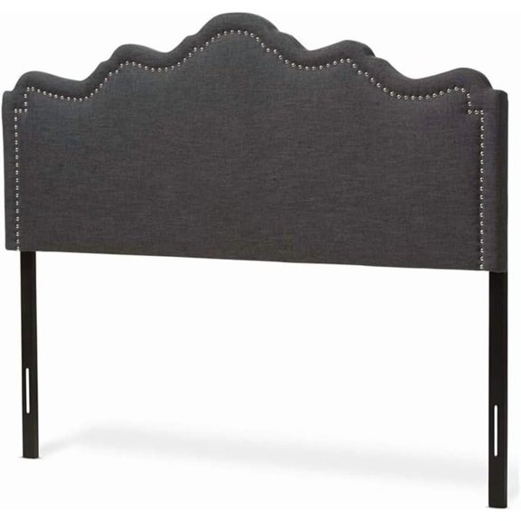 Coastal Cool Modern and Contemporary Fabric Headboard Full/Dark Gray