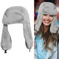 thumbnail image 2 of Women Trapper Hat Creative Fluffy Winter Warm Hat Trooper Hat Hunting Hat, 2 of 6