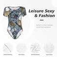 thumbnail image 6 of Uemuo Squirrel And Leaves Pattern Women's One Piece Short Sleeve Swimsuit Rash Guard Surfing Modest Quick-drying Swimsuit Beach Essentials-XX-Large, 6 of 9