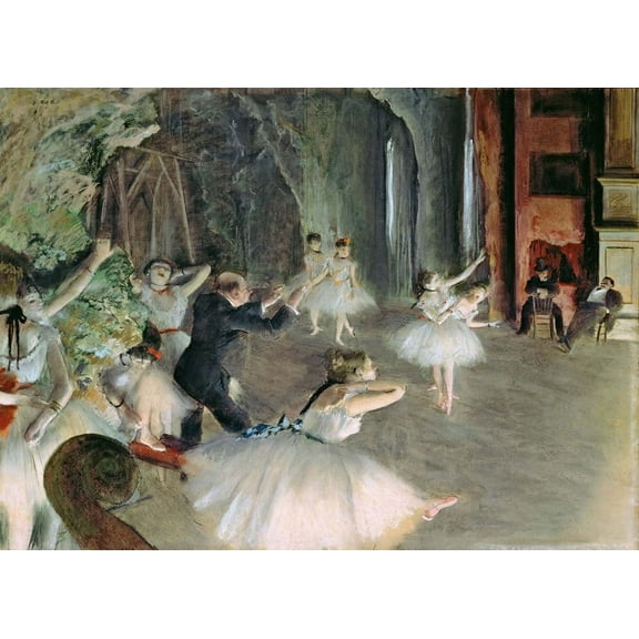 Degas "The Rehearsal of the Ballet on Stage" (19th) Glossy Poster