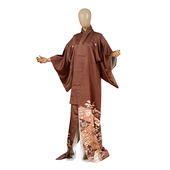 DEAR VANILLA Authentic Traditional Japanese Tomesode Kimono for Women Silk Robe Made in Japan KMT-0092