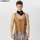thumbnail image 2 of INCERUN Tops 2024 estilo americano moda hombres diseño de tiras delanteras medias chalecos personalidad masculina patchwork borlas camisetas sin mangas S-5XL, 2 of 5