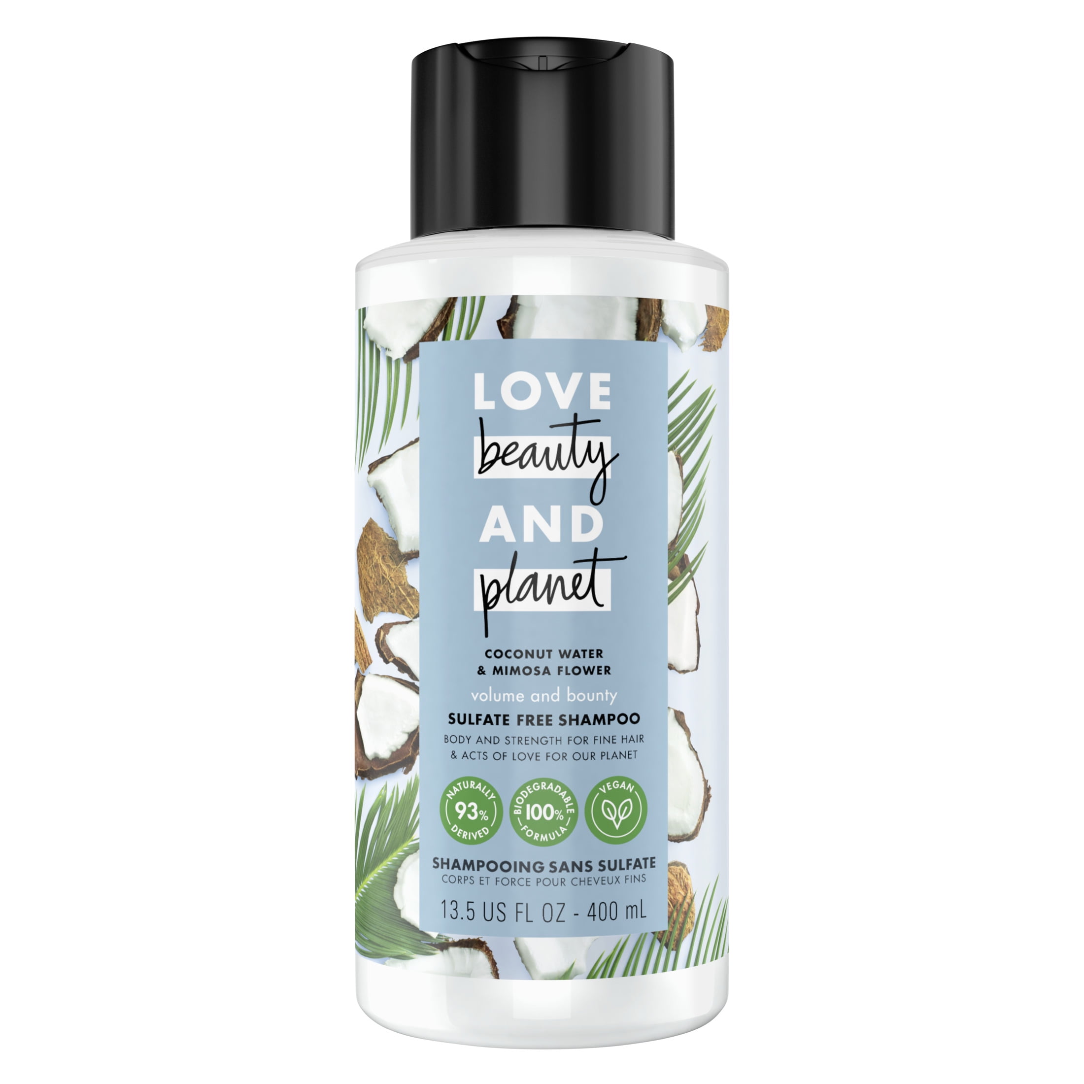Love Beauty and Planet Volumizing Shampoo, Coconut Water & Mimosa Flower, Sulfate-free, 13.5 Walmart.com