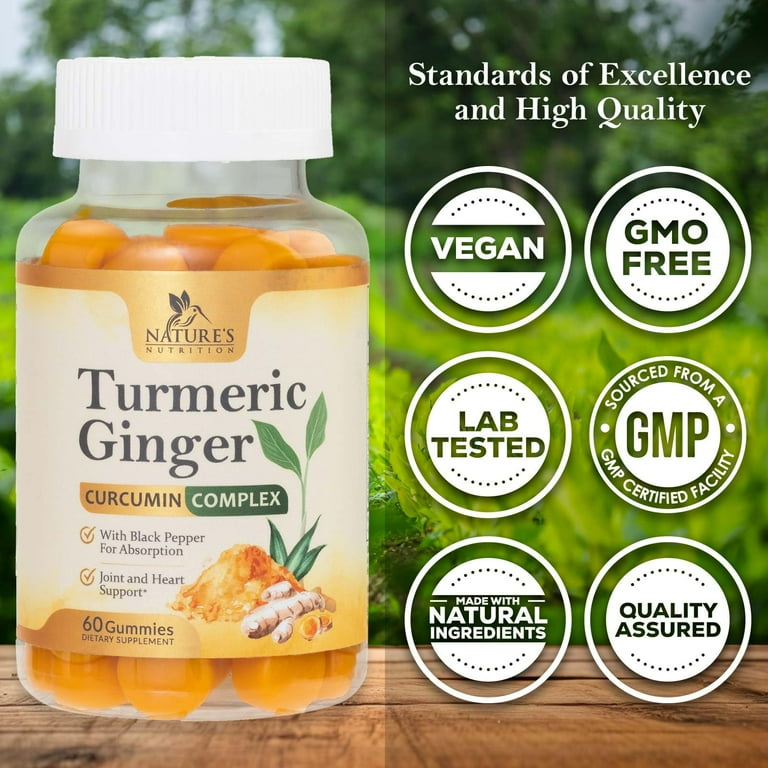 Nature's Nutrition Turmeric Gummies, with Black Pepper and