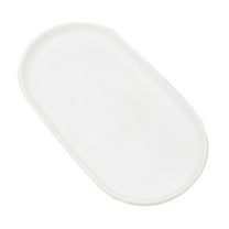 WEIWEIGG Hey! White Oval Dessert Tray, Storage Tray, Food-Grade PP Serving Dish with Smooth Edge, Microwave-Safe for Dessert & Jewelry (Minimalist)