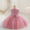 thumbnail image 6 of AJTQTH Princess Dress for Girls Toddler Newborn Crewneck Sleeveless Folowers Bowties High Waist Maxi Dress Ruffles Flowy Gowns Back Zipper Party Cloths Pink 0 Months, 6 of 9