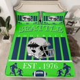 thumbnail image 2 of Homewish Seattle City Silhouette Full Size Sheets,Rugby Sport Theme Bed Sheets,Deepblue Green Sheet Sets For Boys Kids,Microfiber Bedroom Decor,4-Piece, 2 of 7