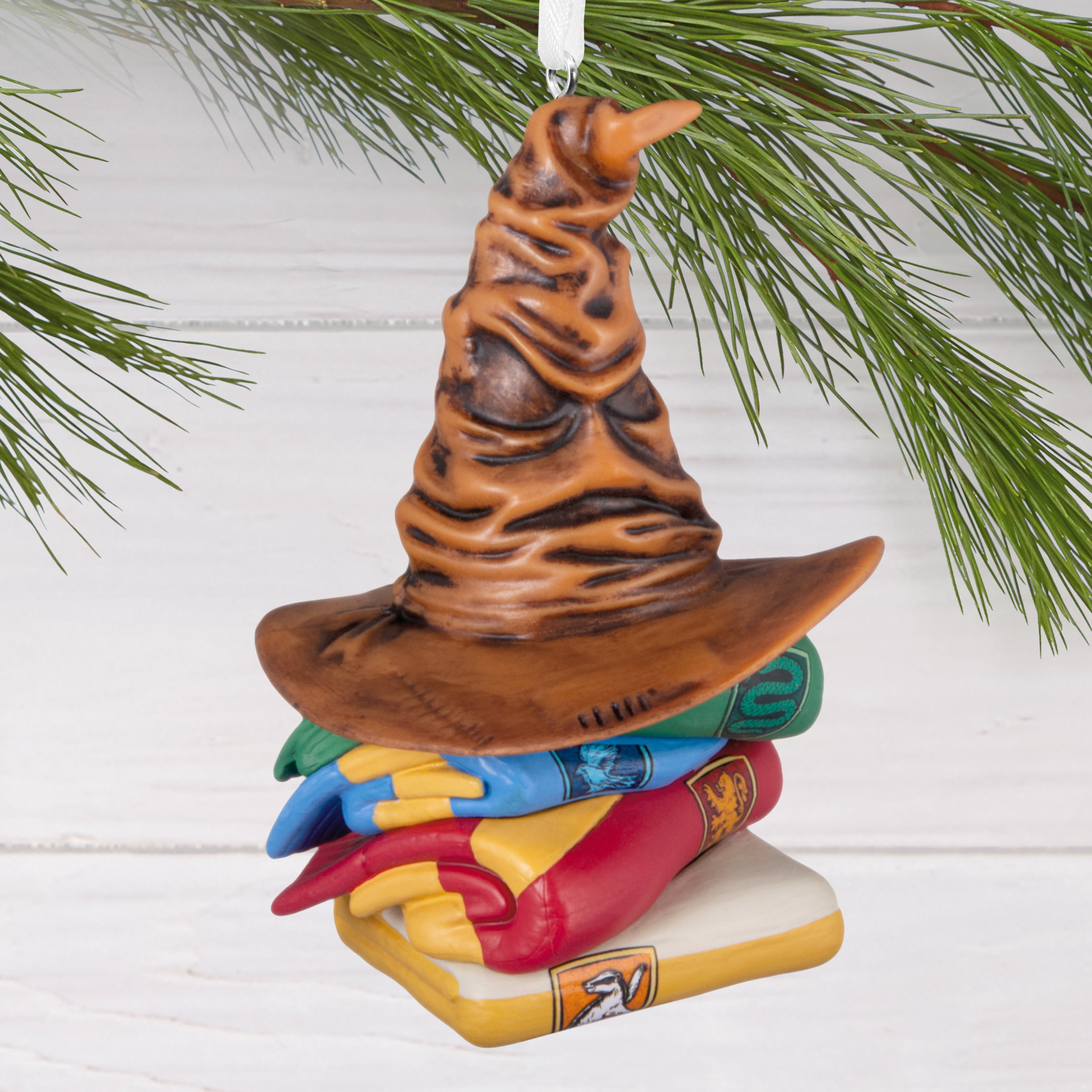 Hallmark Christmas Ornament (Harry Potter Sorting Hat Scarves), 1 Count
