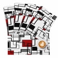 thumbnail image 2 of Abstract Geometric Squares Placemats Set of 4,Wipeable Washable Table Mats for Dining Tables, Black Red Modern Line Art Place Mats for Kitchen Event Party Tabletop Decor, 2 of 9