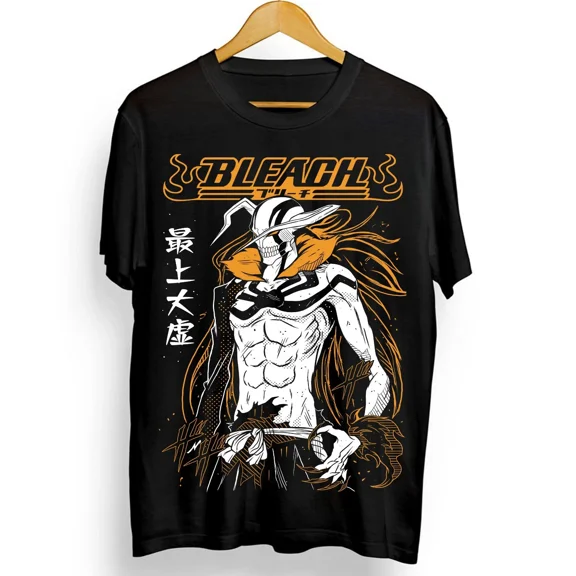 Reprint Rare Bleach Ichigo T-Shirt Kurosaki Moon Kawai Anime Manga Black Tshirt Tee ALL SIZES