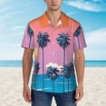 thumbnail image 4 of Haiem Beach with Palm Trees Printed Hawaiian Shirt for Men - Men’s Casual Beach Summer Shirts - Stretch Fabric with Modern Fit-Medium, 4 of 9
